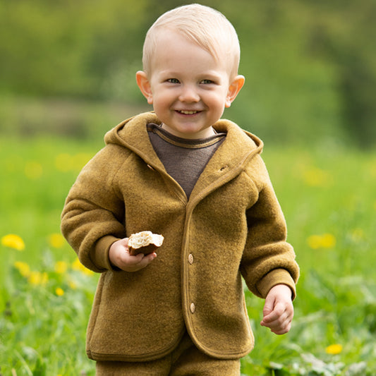 Giacca in pile di lana biologica Zafferano