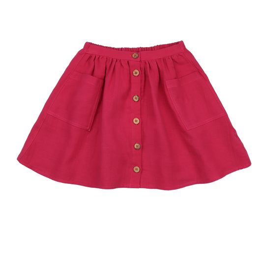 Gonna in Mussola di Cotone Biologico - Magenta