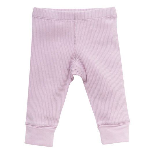 Leggings a costine in cotone biologico - Lilla