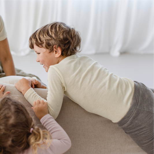 Maglia a manica lunga lana seta Bianco