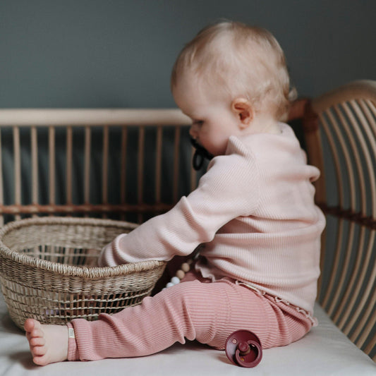 Maglia baby a manica lunga in Seta e Cotone - Rosa