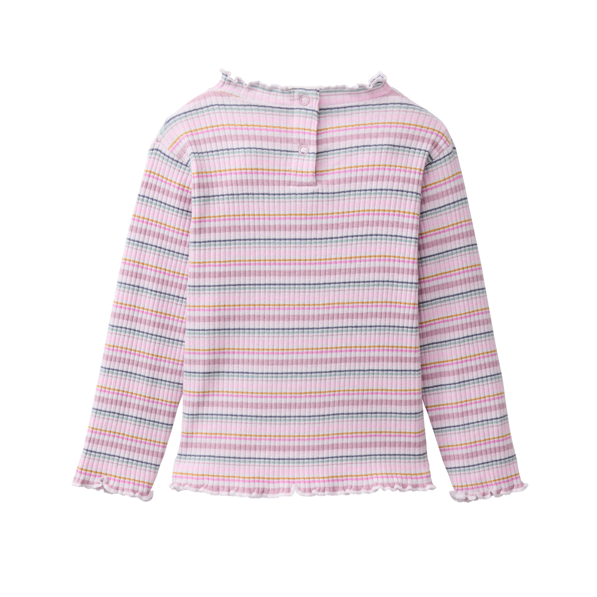 Maglia a manica lunga in cotone biologico - Righe Rosa