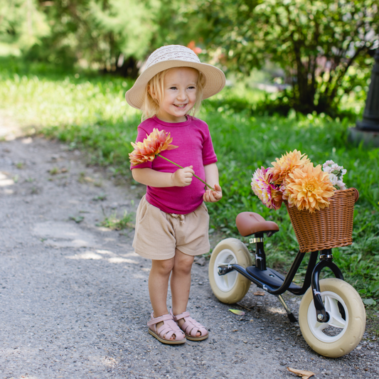 Maglia manica corta lana seta Lampone