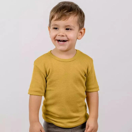 Maglia manica corta lana seta Zafferano