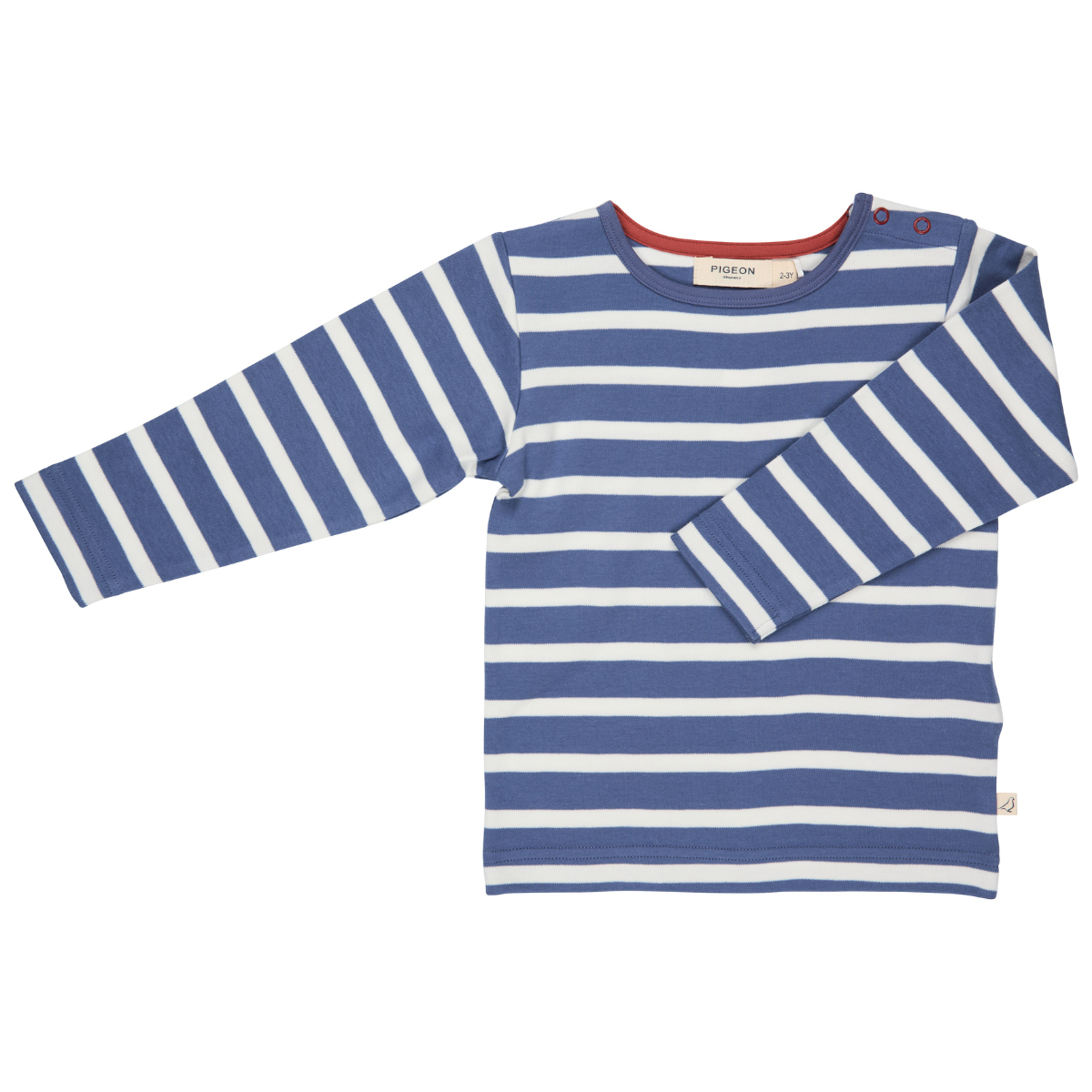 Maglia manica lunga in Cotone Biologico - Righe - Blu/Bianco