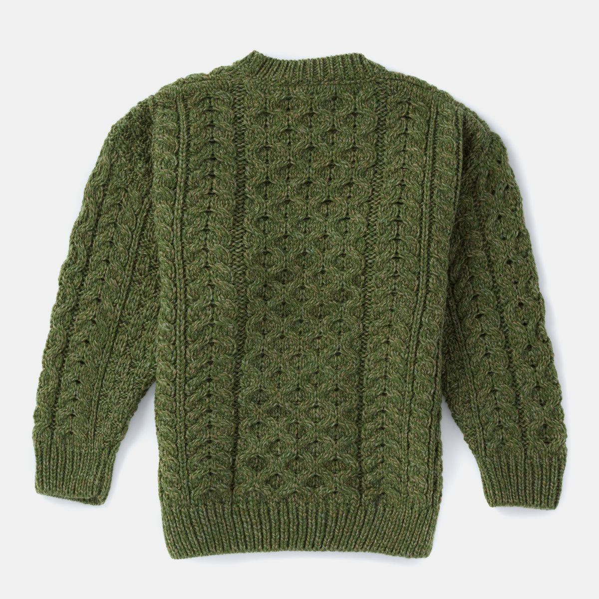 Maglioncino Aran in Lana Irlandese SuperSoft Merino - Oliva