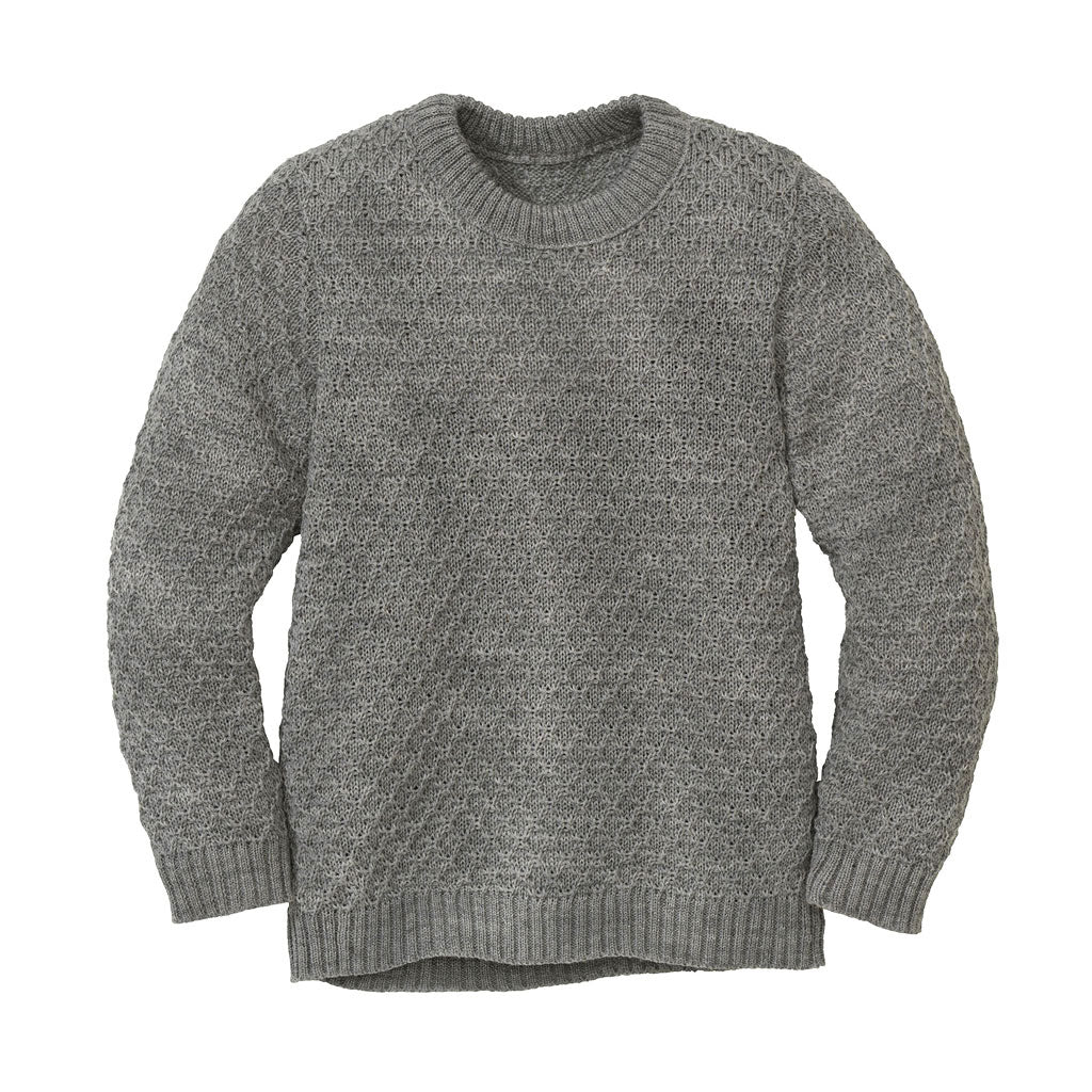 Maglioncino lavorato in lana merino - Grigio