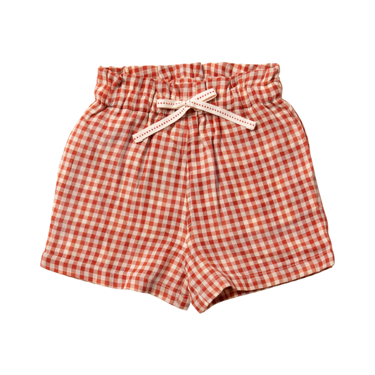 Pantaloncini in Cotone Biologico - Vichy Rosso