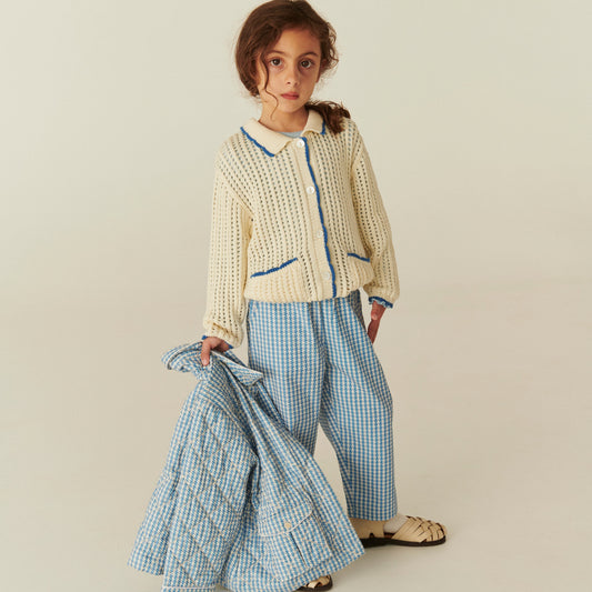 Pantaloni in Cotone Biologico - Mini Pied de Poul Blue