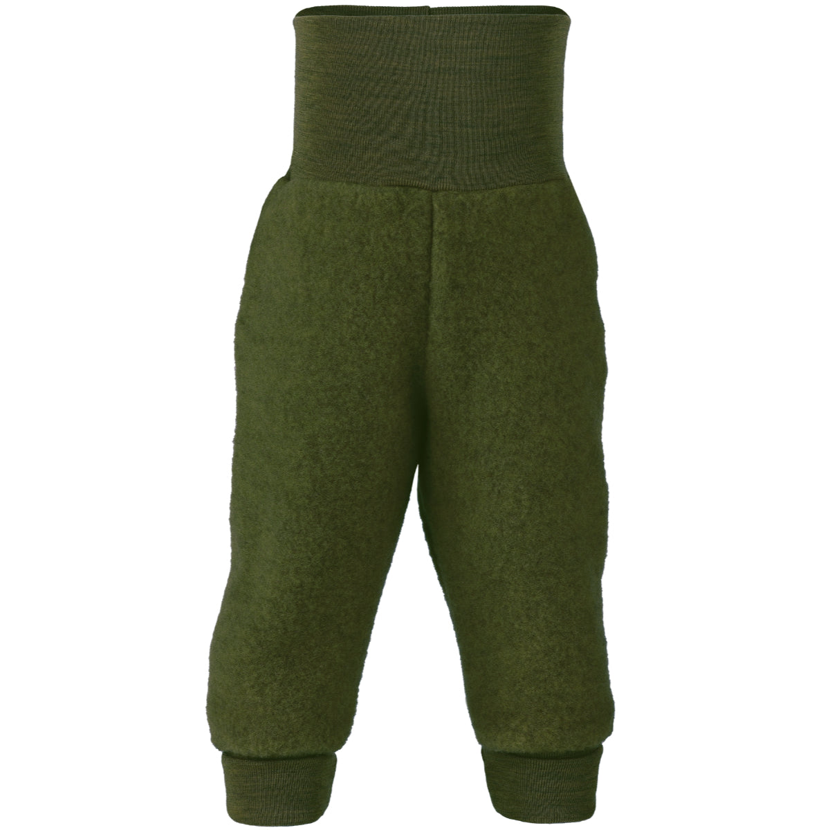 PREORDINE - Pantaloni in pile di lana biologica - Oliva