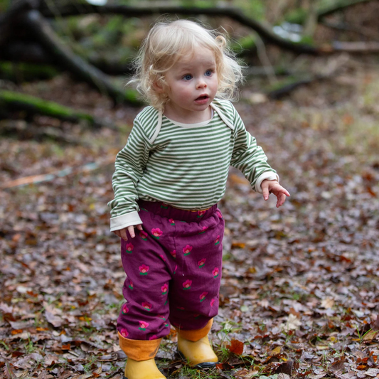 Pantaloni in velluto di Cotone Biologico Reversibili - Senape
