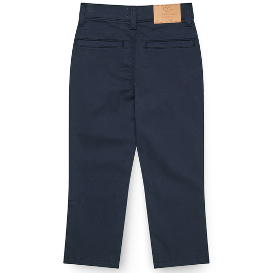 Pantaloni in Twill di Cotone Biologico Silky - Navy