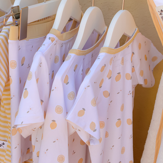 Pigiama corto in Bamboo - Limoni