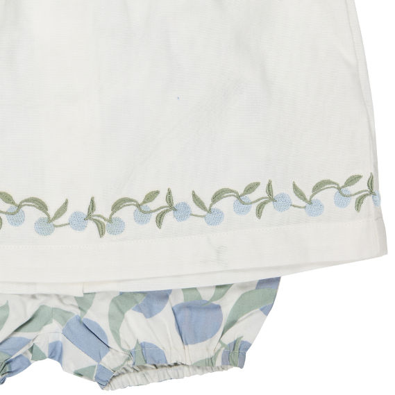 Completo in Cotone Biologico - Blusa ricamata e Shorts