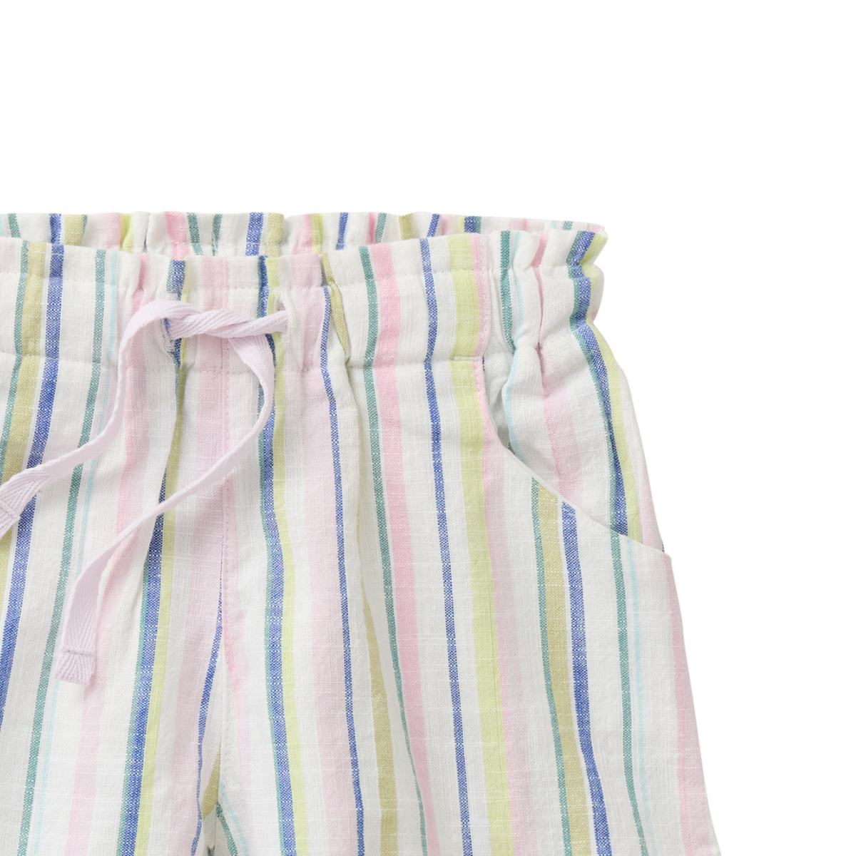 Shorts in cotone biologico - Righe Blu/Malva