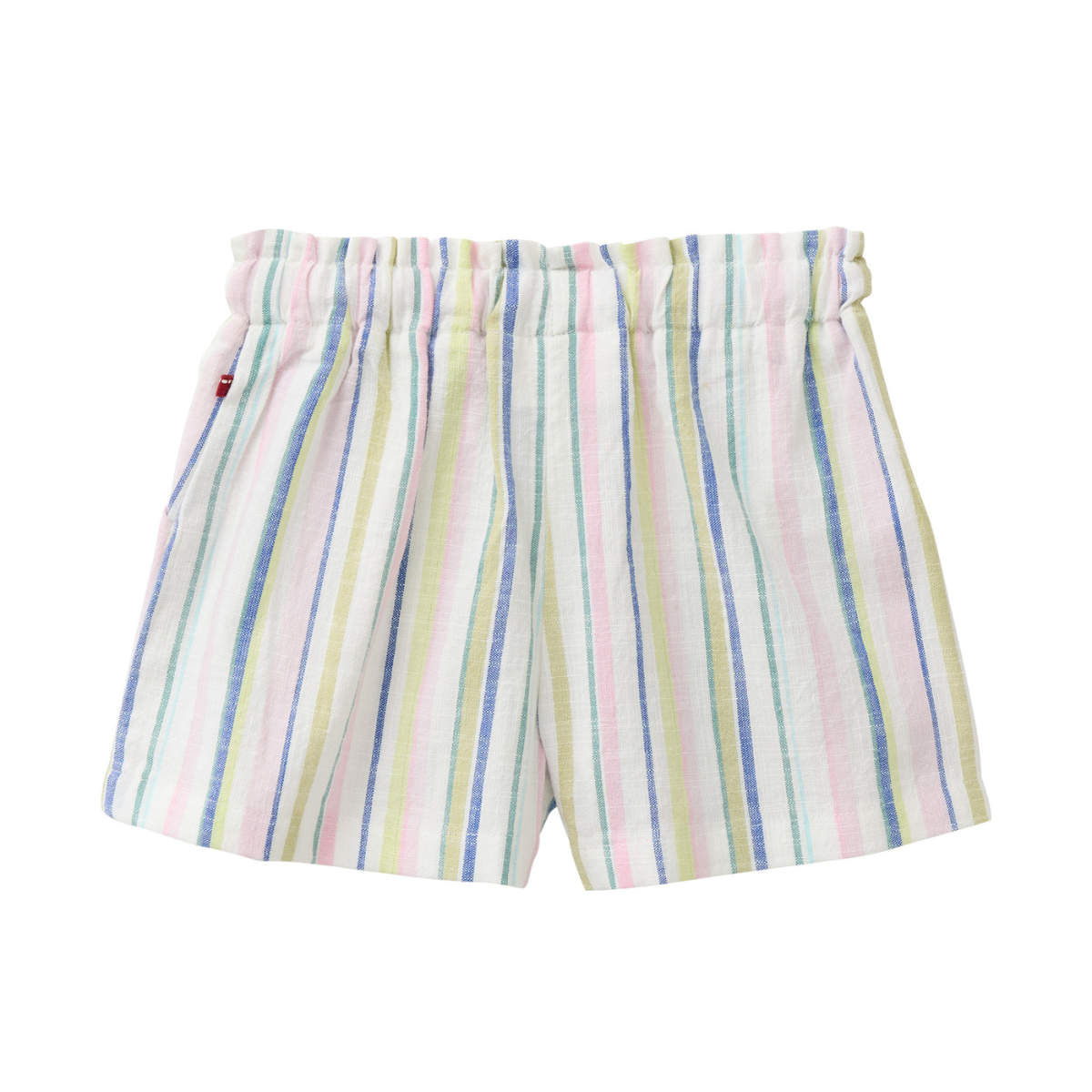 Shorts in cotone biologico - Righe Blu/Malva