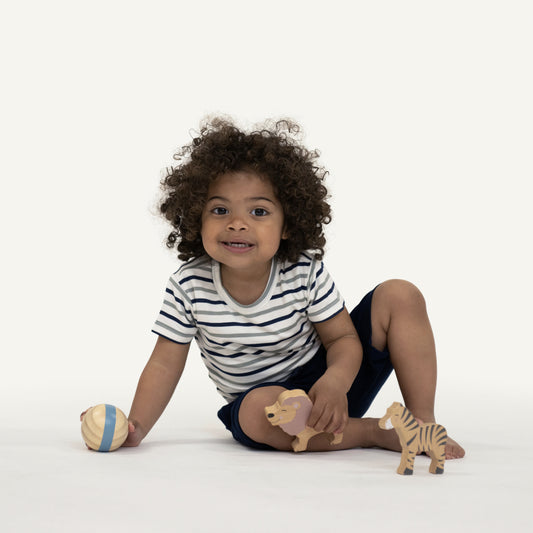 T-shirt in Bamboo - Righe blu