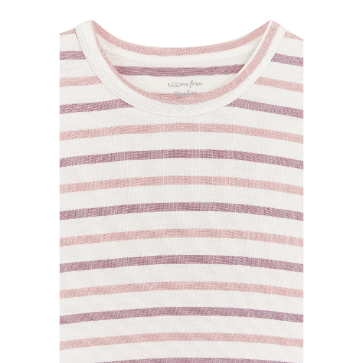 T-shirt in Bamboo - Righe malva