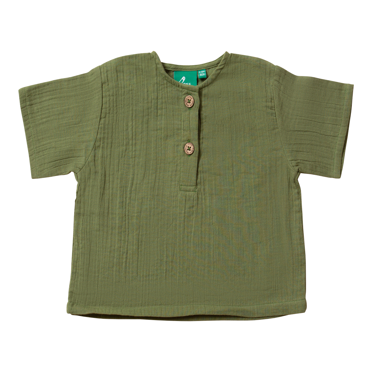 T-shirt in mussola di Cotone Biologico - Oliva