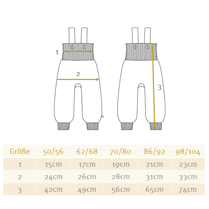 Pantaloni salopette in lana biologica - Grigio