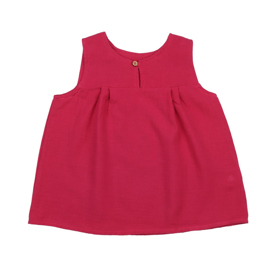 Top in Mussola di Cotone Biologico - 116/122 cm - Magenta