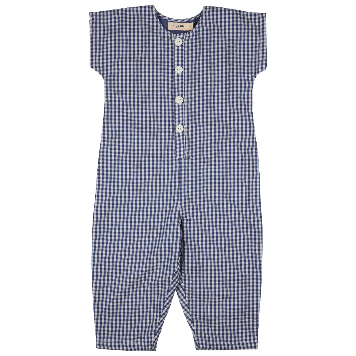 Tuta in Cotone Biologico - Quadri Blu