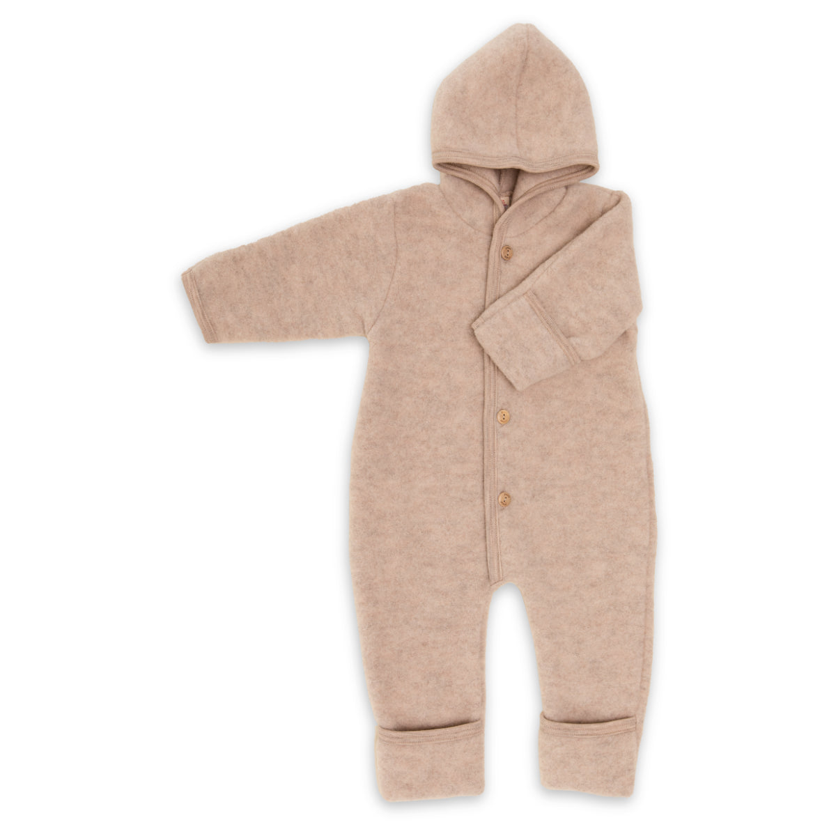 Tuta da esterno in pile di lana Sabbia