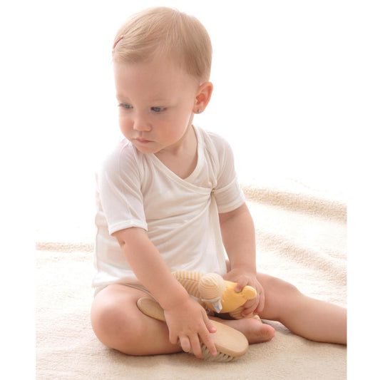 Body con chiusura kimono manica corta in seta liscia