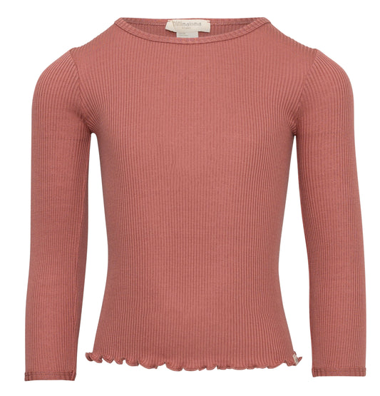 Maglia a manica lunga in seta e cotone Antique red 6-8 anni