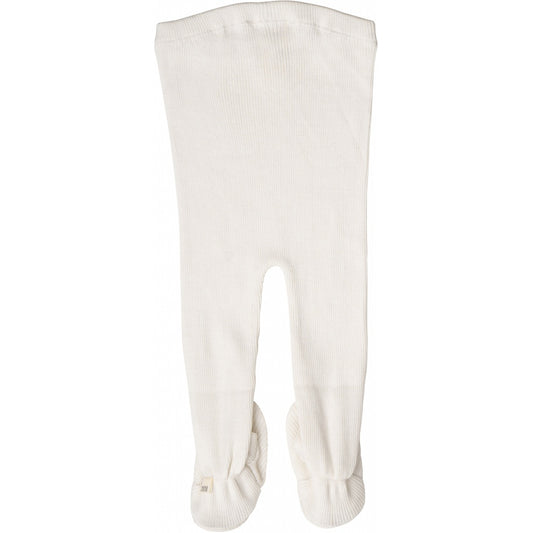 Pantaloni neonato con piedini in Seta e Cotone - Bianco