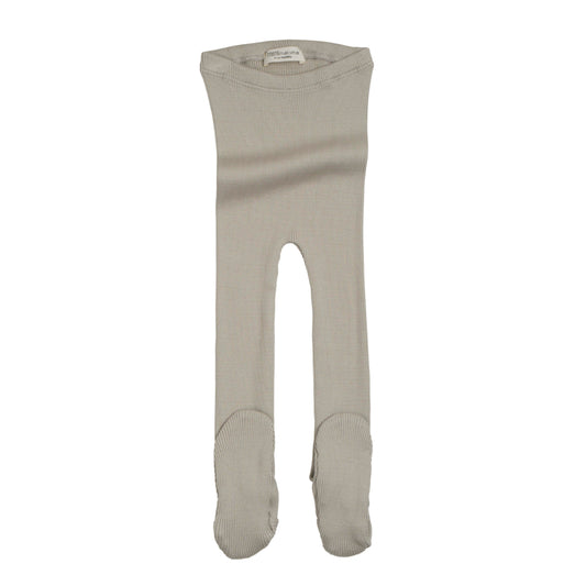 Pantaloni neonato con piedini in Seta e Cotone - Sabbia