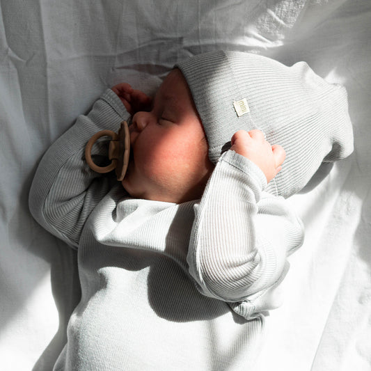 Berretto neonato in Seta e Cashmere - Grigio Chiaro