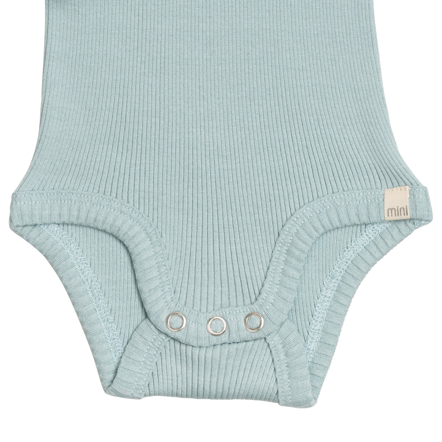 Body smanicato con volant in Seta e Cotone - Celeste