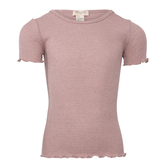 Maglia a manica corta in Seta e Cotone - Dusty Rose