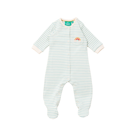 Tutina neonato con piedini in cotone biologico a righe