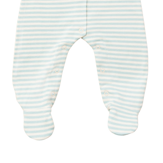 Tutina neonato con piedini in cotone biologico a righe