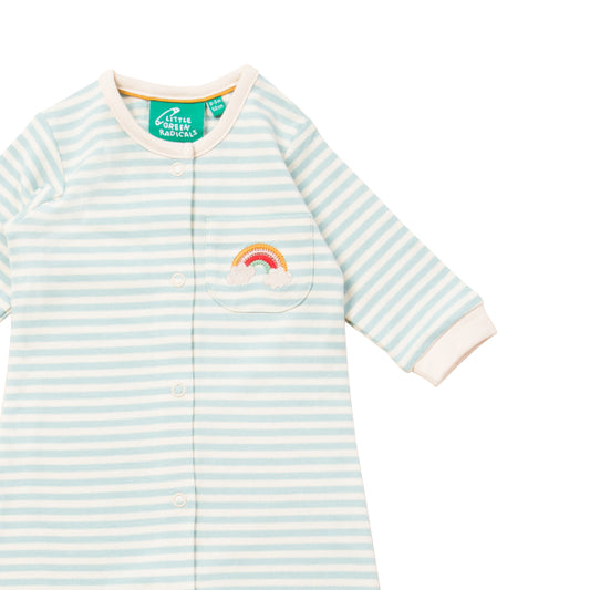 Tutina neonato con piedini in cotone biologico a righe