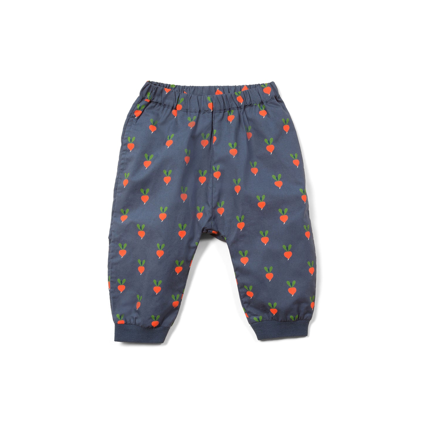 Pantaloni joggers colore Blu con fantasia ravanelli