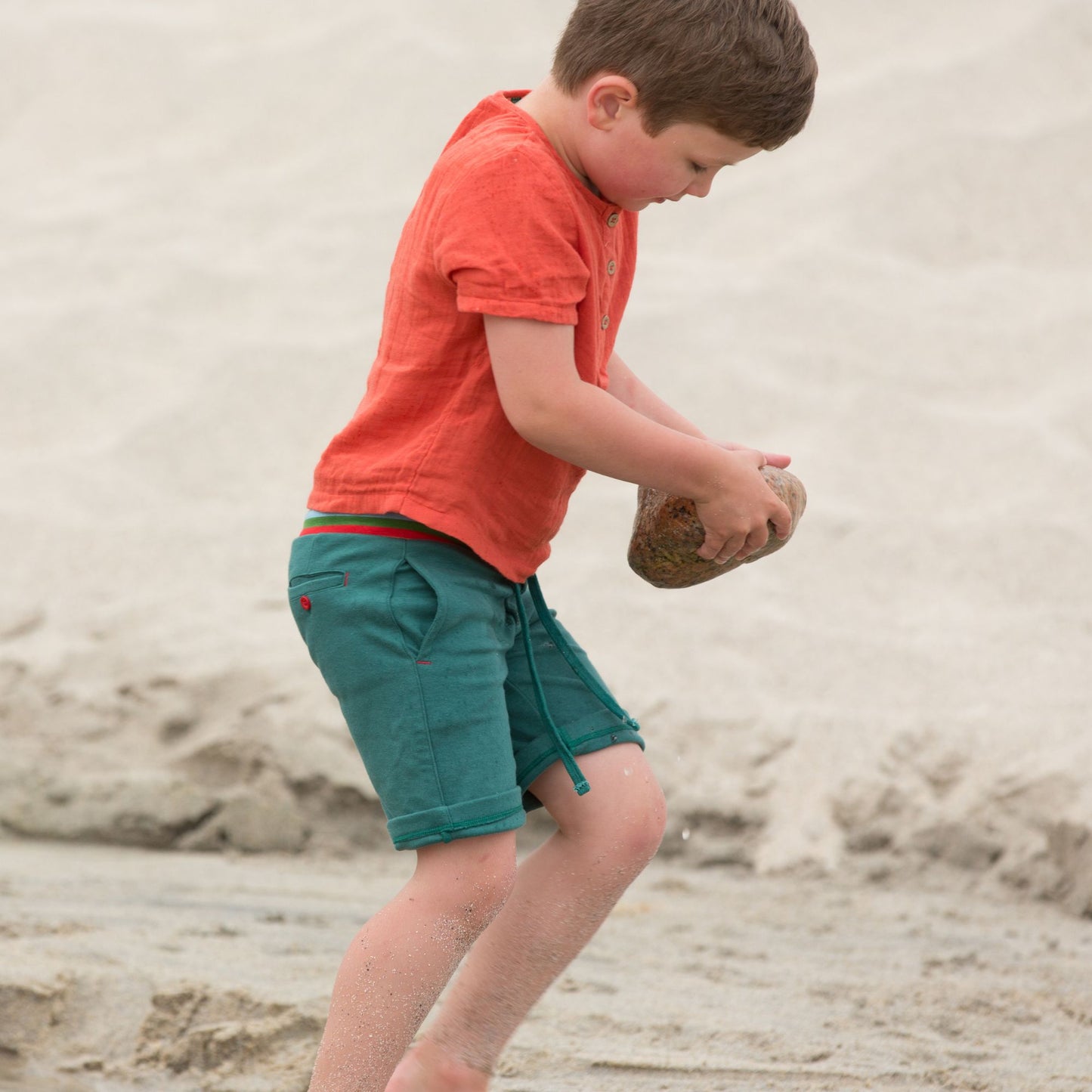T-shirt in mussola di Cotone Biologico - Rosso