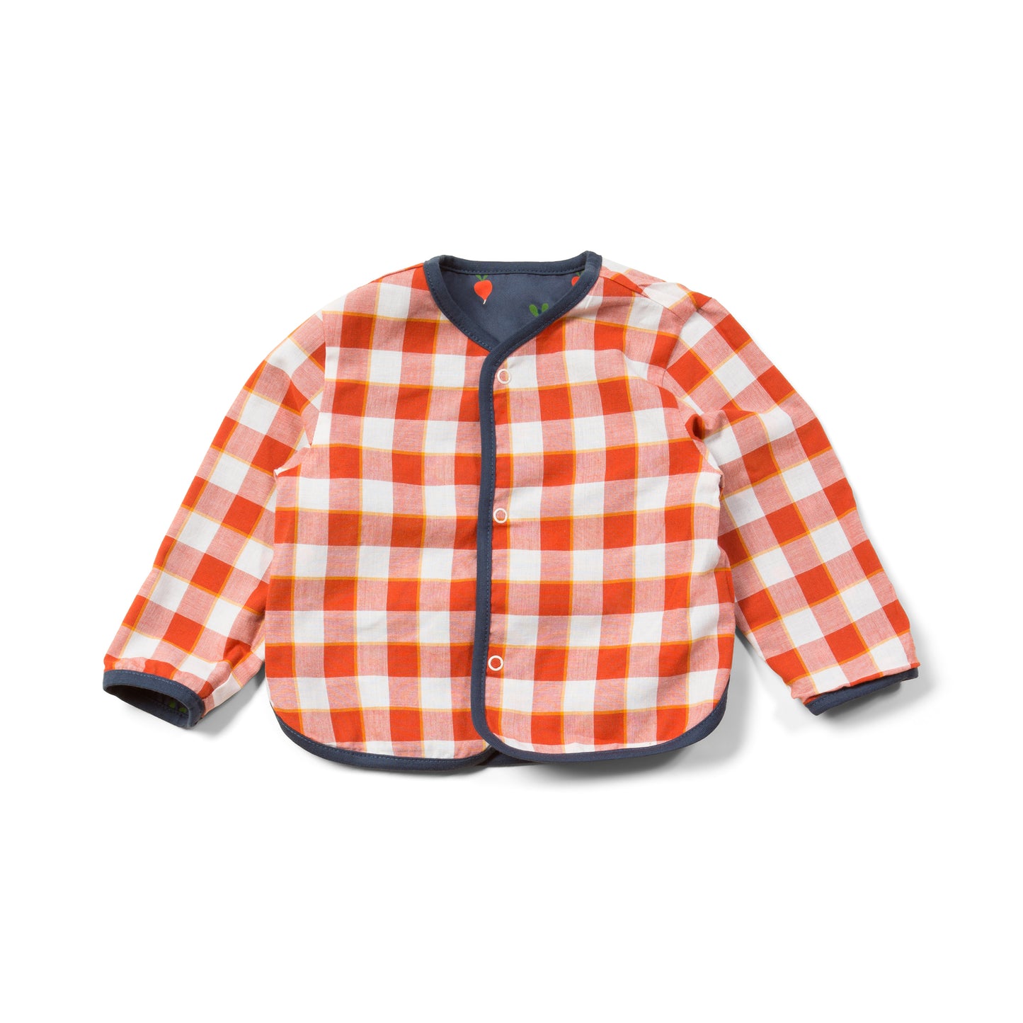 Giacca reversibile in cotone biologico fantasia Quadri/Ravanelli