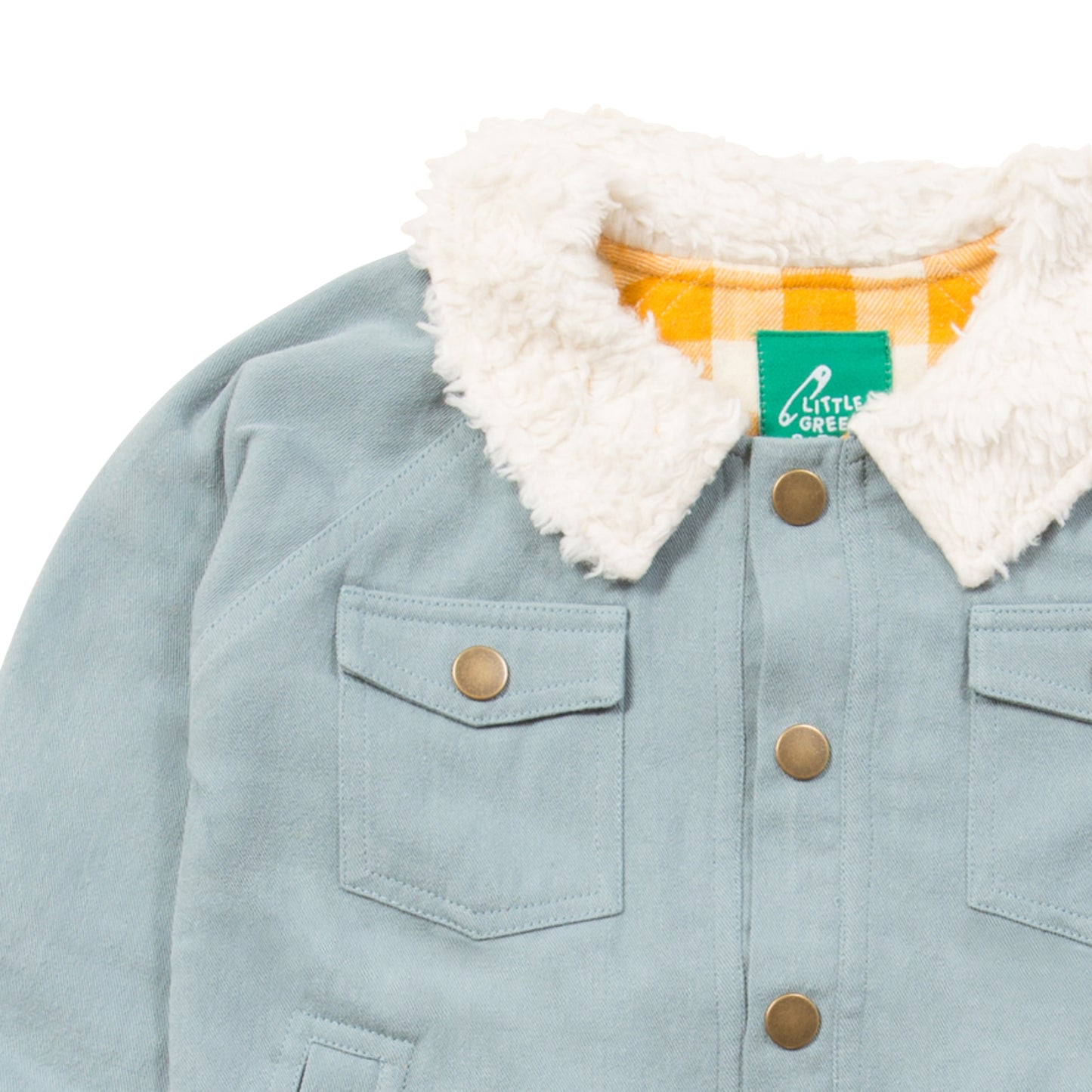 Giacca in twill di cotone biologico con colletto sherpa