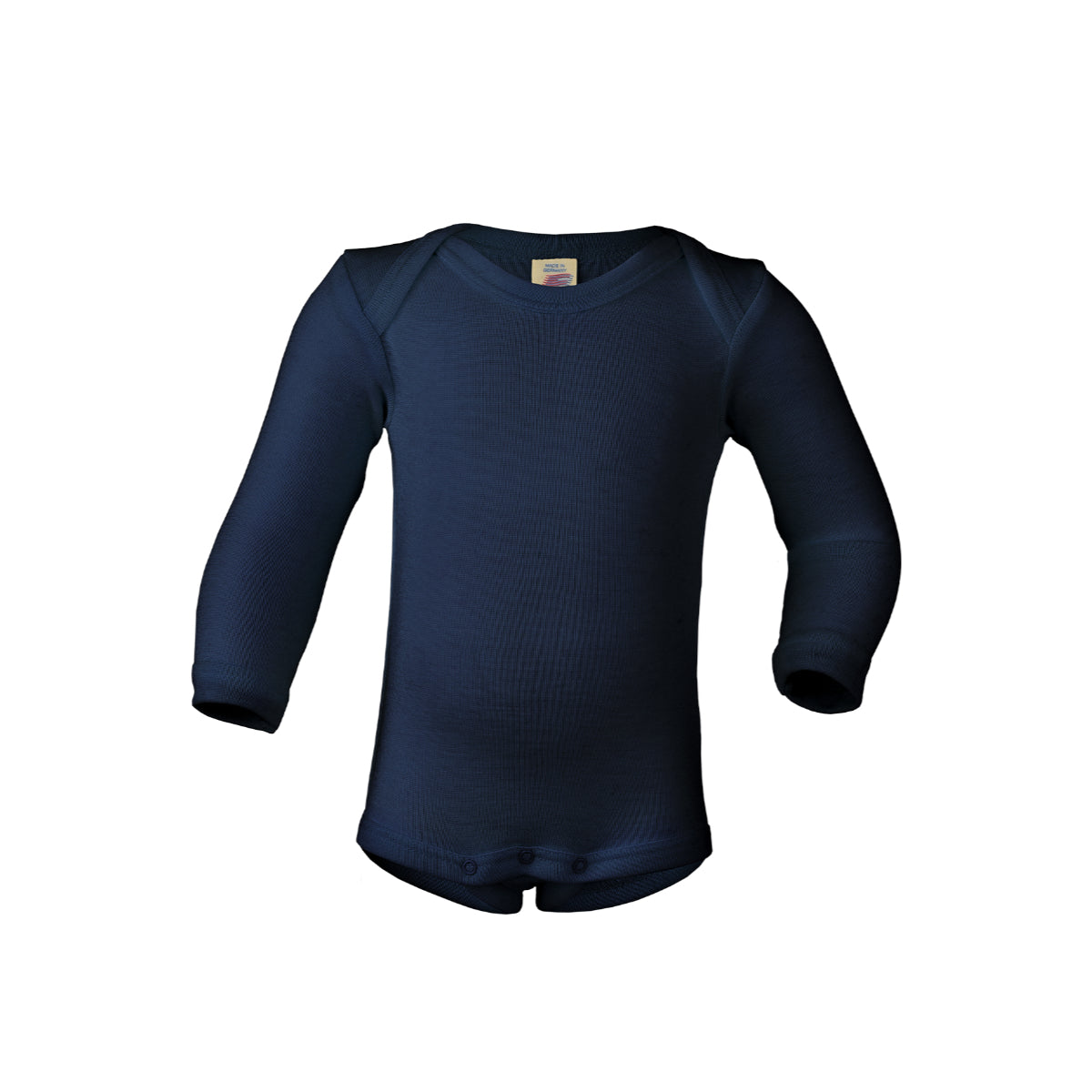 Body manica lunga lana seta blu