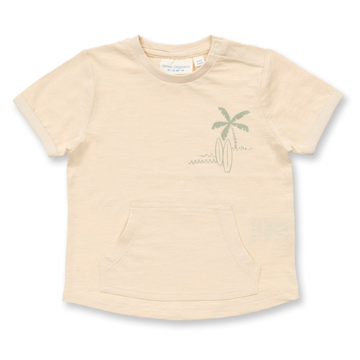 T-Shirt in Cotone Biologico con tascona - Beige