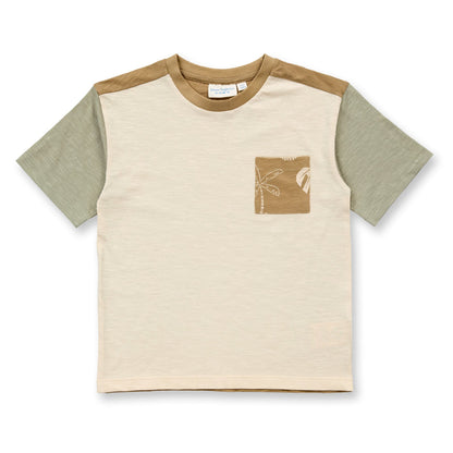 T-Shirt in Cotone Biologico - Beige/Kaki