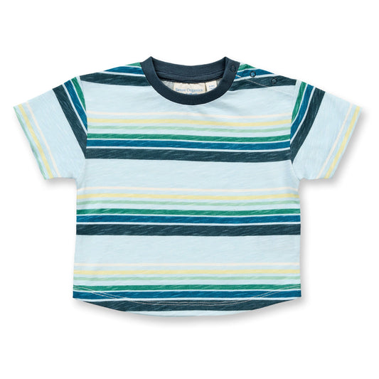 T-Shirt in Cotone Biologico - Righe Multicolor