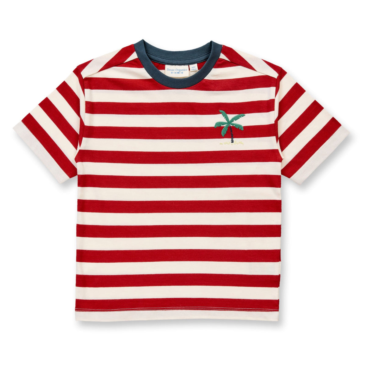 T-Shirt in Cotone Biologico - Righe Rosso