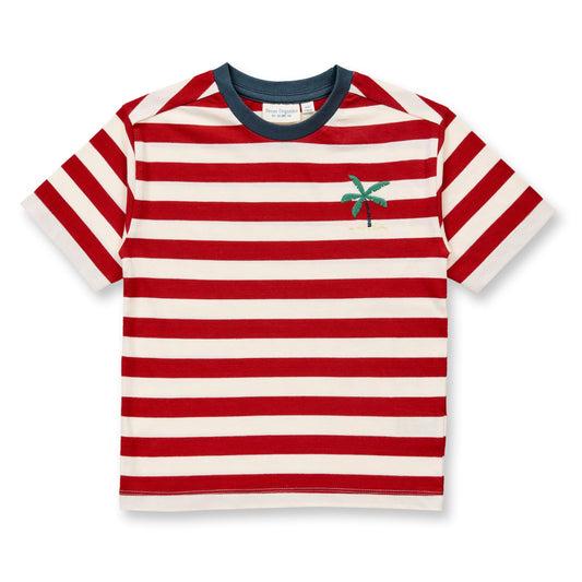 T-Shirt in Cotone Biologico - Righe Rosso
