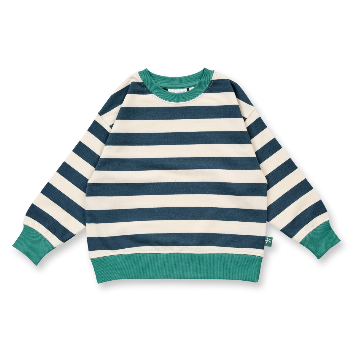 Felpa in Cotone Biologico - Righe Navy