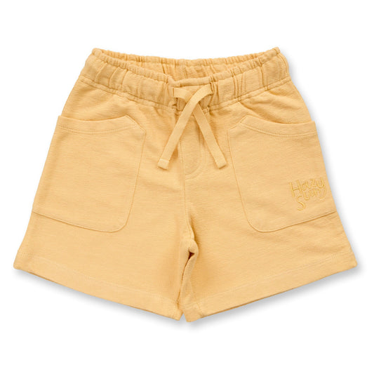 Shorts in spugna di Cotone Biologico - Giallo Pastello