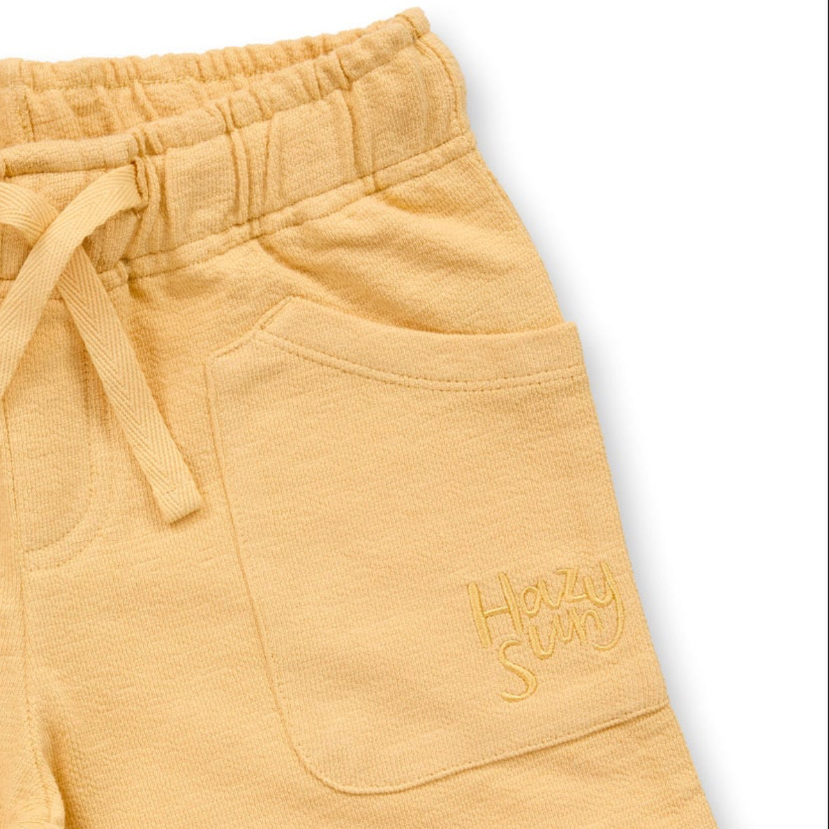 Shorts in spugna di Cotone Biologico - Giallo Pastello